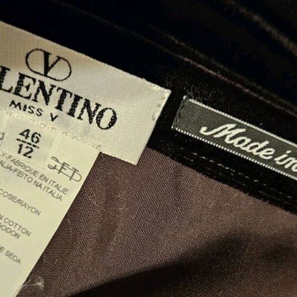 Valentino Miss V Vintage 2 pc Deep Purple Velvet Elegant Pant Suit Size US 10/12 - Picture 14 of 14